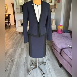 Three piece Navy and white Ann Taylor suit